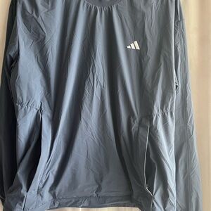 Adidas Gray and Blue Windbreaker Lightweight Jacket